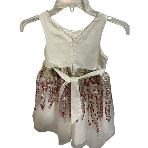 American Princess Little Girls Dress Size 5 Fancy Burgundy & Gold Holiday Event - Picture 7 of 8